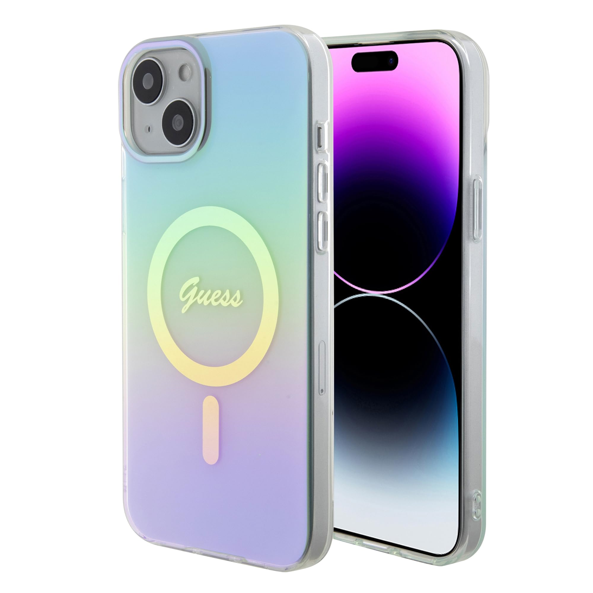 GUESS GUHMP15MHITSQ Hülle für iPhone 15 Plus 6.7" Türkis hardcase IML Iridescent