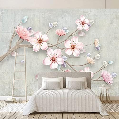 XLMING Rosa Blumen 3D Tapete Home Dekoration Wohnzimmer Sofa Schlafzimmer Tv Hintergrund Wand-150cm×105cm