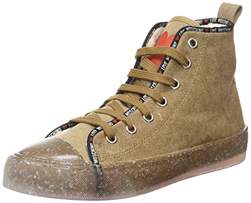 Love Moschino Damen Collezione Autunno Inverno 2021 Sneaker, Bianco, 36 EU