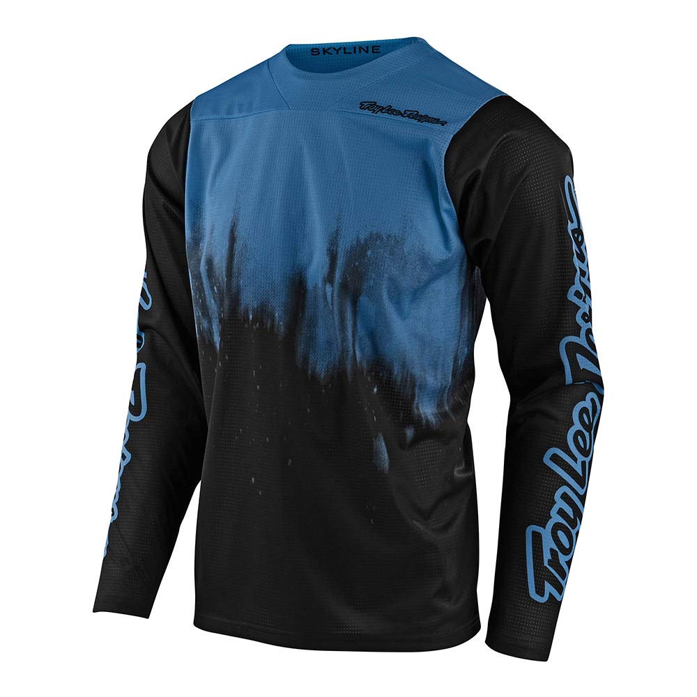 Troy Lee Designs Skyline Langarm Trikot blau/schwarz Größe M 2021 Radtrikot langärmlig