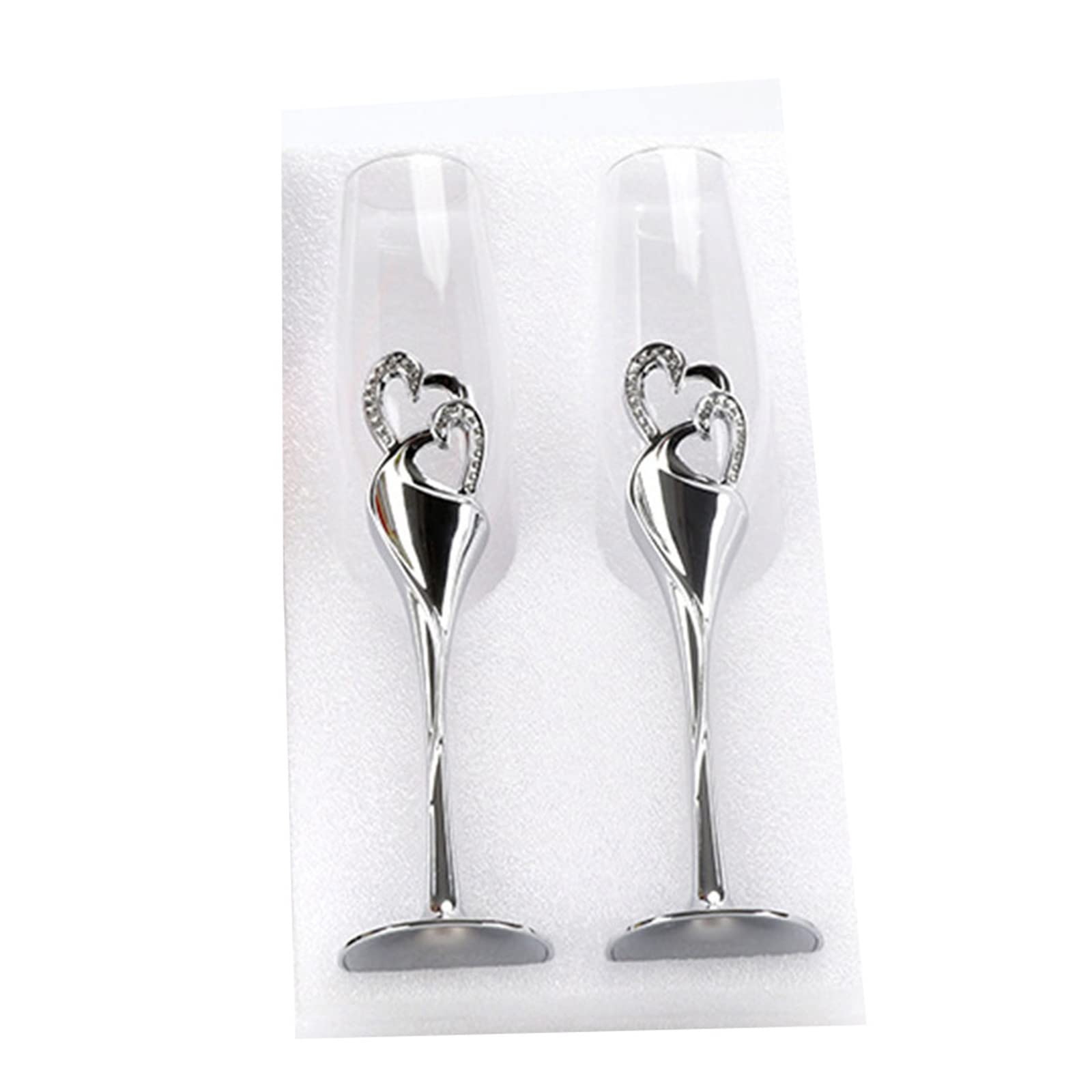 Champagnerglas-Set für Hochzeiten, mit Strass-Kristallrand, Herzen, Dekoration, Trinkkelch, Becher für Partygeschenke, 2 Stück