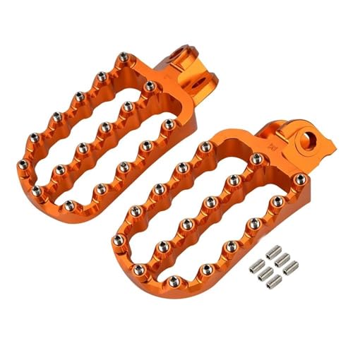 Motorrad Fußrasten Sets Für 690 790 950 990 1090 1190 1290 Super Abenteuer R RT Enduro SMC SMR Motorrad Geschmiedet Fußrasten Pedale Ruht Fußrasten(Orange)