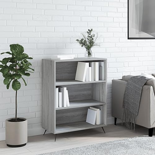 KLYEON Bücherregal Grau Sonoma 69,5x32,5x90 cm Holzwerkstoff,Modernes Bücherregal in SonomaEiche Stilvolle Aufbewahrungslösung für deine Bücher Regalsysteme