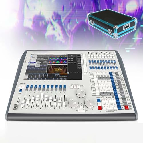 JMbpkduHs Professionelle Bühnen-Dj-Licht-Controller, 120 Gb I5-Cpu-Touchscreen-Controller, Integrierte Mehrsprache, Mit 12 Dmx-Ausgangsports, 6144 Kanälen, Flightcase