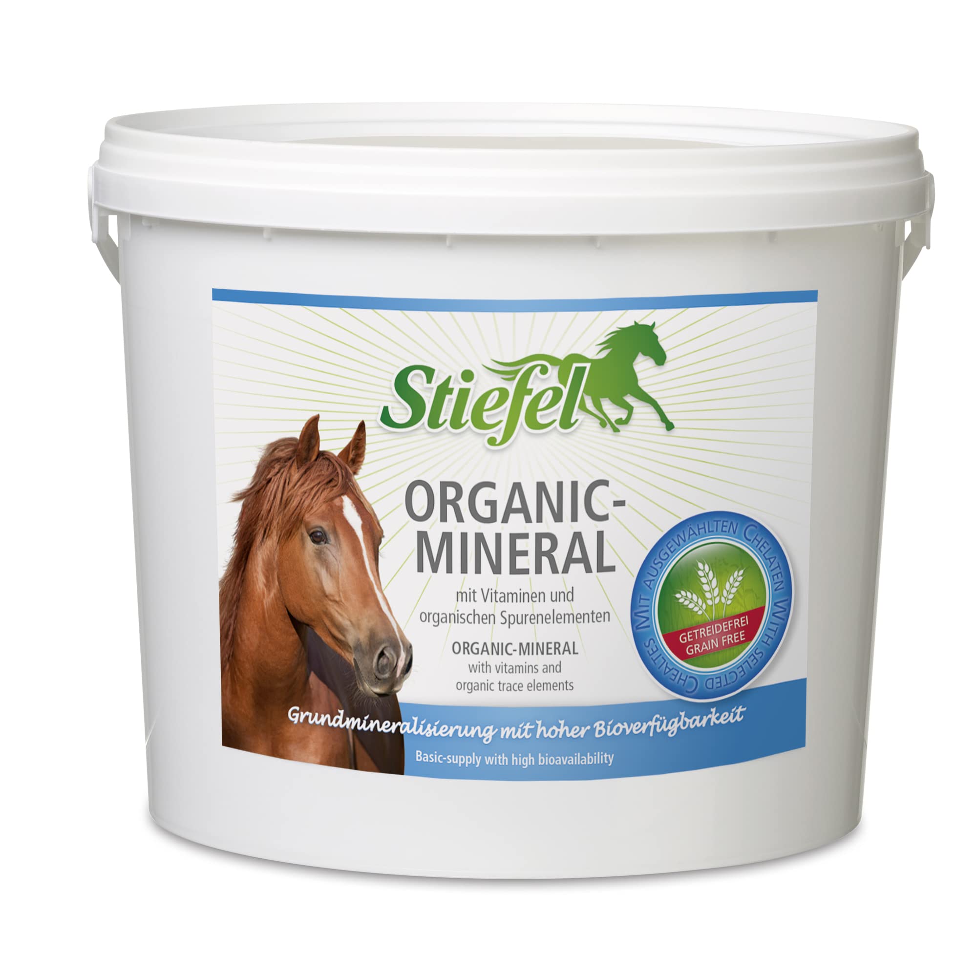 Stiefel Organic-Mineral für Pferde, getreidefrei, hochwertiges Mineralfutter zur optimalen Versorgung mit Mineralstoffen & Vitaminen, Aufwertung der täglichen Futterration, ohne Getreide, 3kg