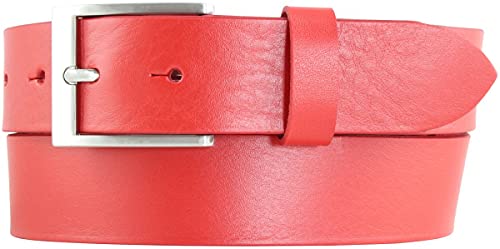 BELTINGER Gürtel aus Vollrindleder 3,5 cm | Jeans-Gürtel für Damen Herren 35mm | Chino-Gürtel Anzuggürtel | Rot 120cm