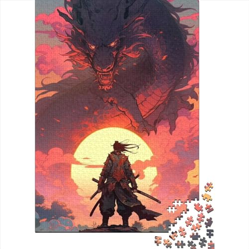 Schwierige, anspruchsvolle Puzzles mit 1000 Teilen, Ninjas und Drachen, Puzzles für Erwachsene, Teenager, Entspannungspuzzles, Denksportaufgaben (75 x 40 cm)