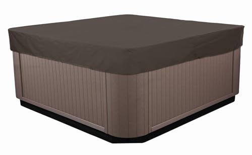 BaCover Outdoor Whirlpool-Abdeckung, 210D Oxford-Gewebe Wasserdicht Spa Staubschutz Poolabdeckung Quadratische,Kaffee,207x207x30cm