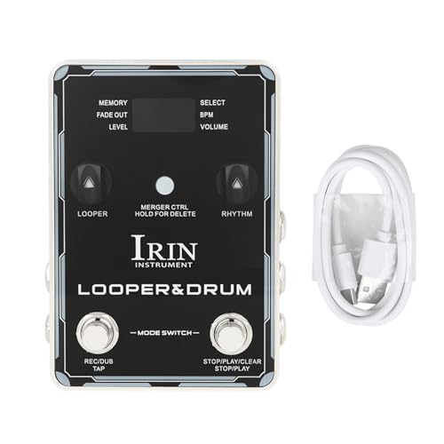 MEELYHOME Looper Pedal Drum Machine Stereo Guitar Loop Recorder Pedal with Screen Electric Guitar Effector Pedal Easy to Use