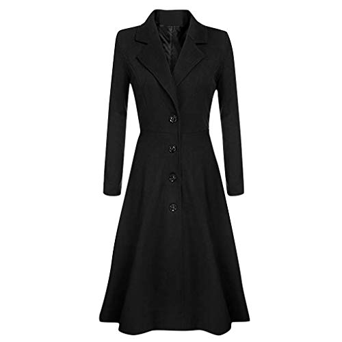 AMUSTER Damen Mantel Kleider Elegant Winter Klassische Vintage Revers Schlack Trenchcoat Wollmantel Warme Wintermantel Outwear Lang Parka Jacke Windbreaker