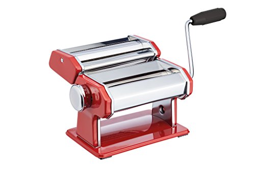 KitchenCraft World of Flavors World of Flavours Nudelausrollmaschine aus Edelstahl-Rot, Edelsthal, 1 x 1 x 1 cm