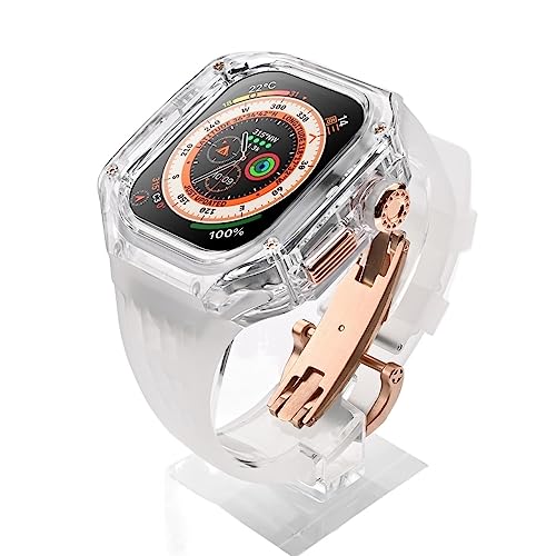 NEYENS Modifikationsset für Uhrengehäuse und Uhrenarmband, für Apple Watch Ultra 8 49 mm Serie, transparentes Mod-Kit, Abdeckung für Sportuhrenarmband, 49 mm, Achat