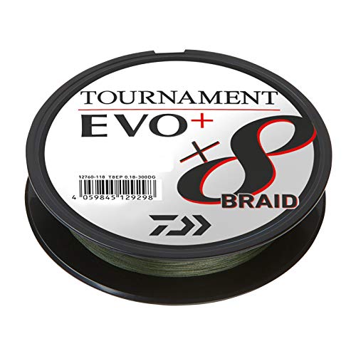 Daiwa Tournament X8 Braid EVO+ 0,08mm 135m Dunkelgrün geflochtene Angelschnur