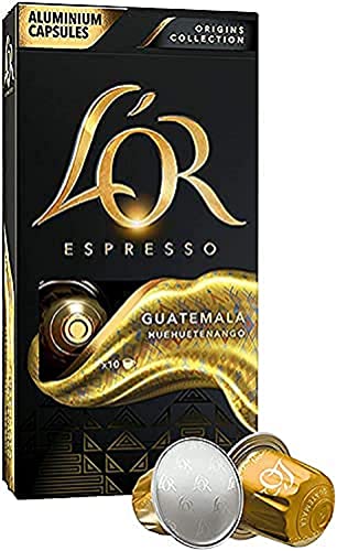 L'OR Espresso Café Guatemala Intensität 7 - Kaffeekapseln aus Aluminium, kompatibel mit Nespresso®, 10 Packungen mit je 10 Kapseln (100 Getränke)