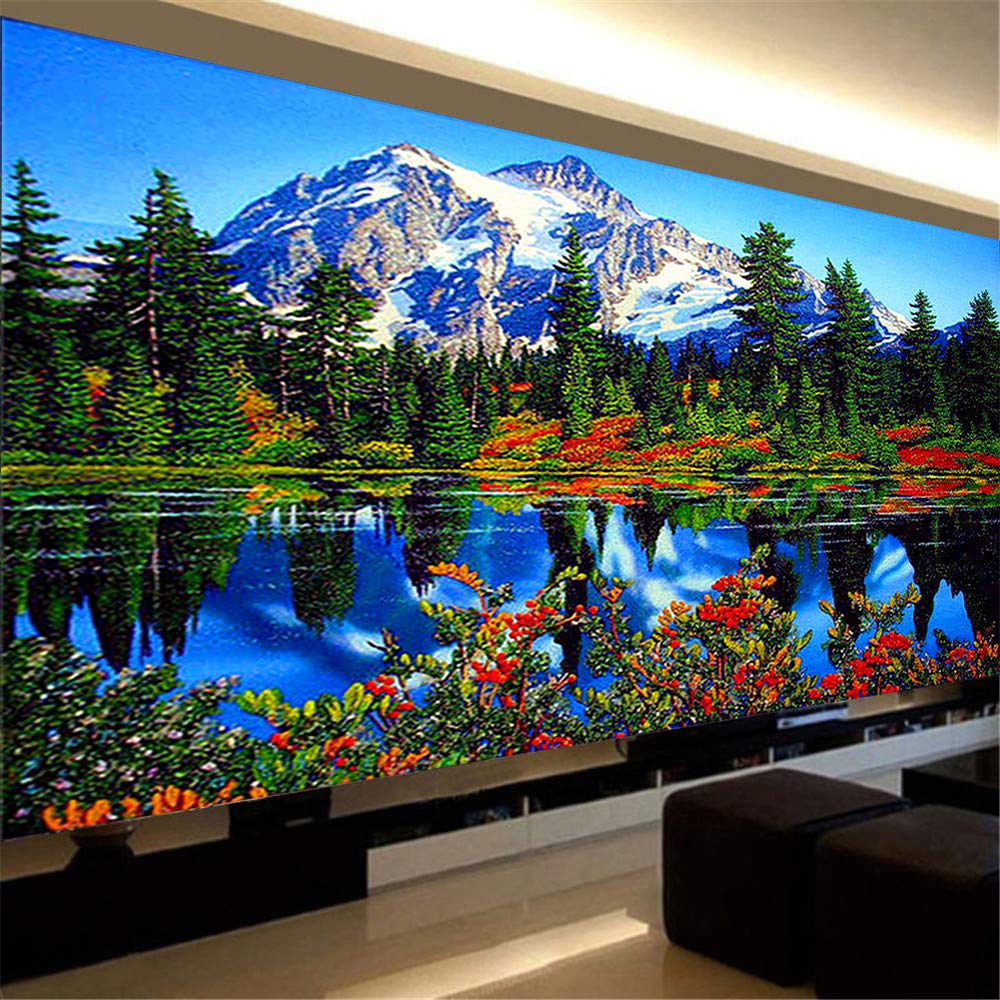 Nicole Knupfer 5D Diamant Painting Kit DIY Full Bohrer Diamond Malerei Handgemachtes Naturlandschaft Wohnzimmer Wanddekoration (150x60cm)