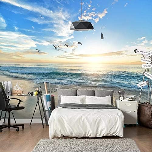 Sonnenuntergang Mit Blick Auf Das Meer 3D Tapeten Wanddekoration Fototapete Sofas Wohnzimmer Wandbild Schlafzimmer-350cm×256cm