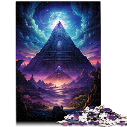 Spielzeug-Puzzle, farbenfrohe psychedelische Fantasiepyramide, 1000 Teile, Holzpuzzle, Spielzeug-Puzzle, Lernspiele, Stressabbau-Puzzle, 1000 Teile (50 x 75 cm)