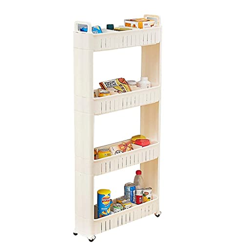 17Cm Wide Storage Trolley Cart, Kitchen Trolley Storage, Storage Trolley Cart, Multi-Purpose Shelf Organizer, Kunststoff Badezimmer Lagerung, Lagerregal Rack auf Rädern für Büro, Küche, Schlafzimmer,