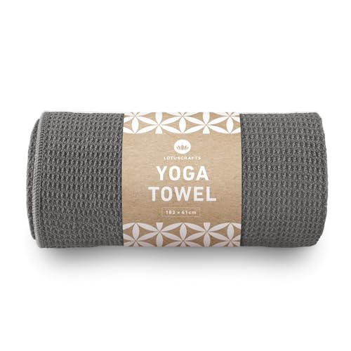 Lotuscrafts Yoga Handtuch Wet Grip - rutschfest & Schnelltrocknend - Antirutsch Yogatuch mit hoher Bodenhaftung - Yogahandtuch ideal für Hot Yoga [183 x 61 cm]