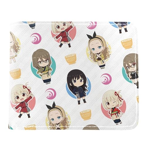 Lycor-is Reco-il Kartenetui Anime, Cartoon-Münztasche Kleine Geldbörse, PU Leather Geldbörse Brieftasche Wallet(Color:Multicolor 6)