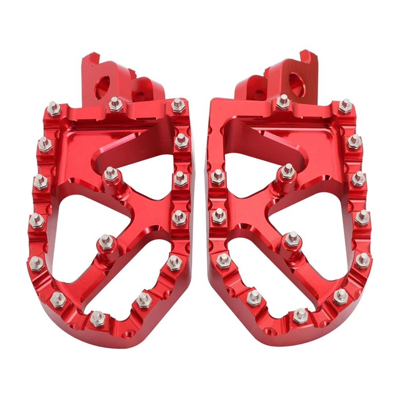 Motorrad Fußrasten Sets Für Kawasaki Für KX KXF Für CR125 CR250 CRF 450 2002-2020 Motorrad Fußrasten Fußrasten Rest Verlängerung Pedal Mit Frühling Zähne Fußrasten(Red)