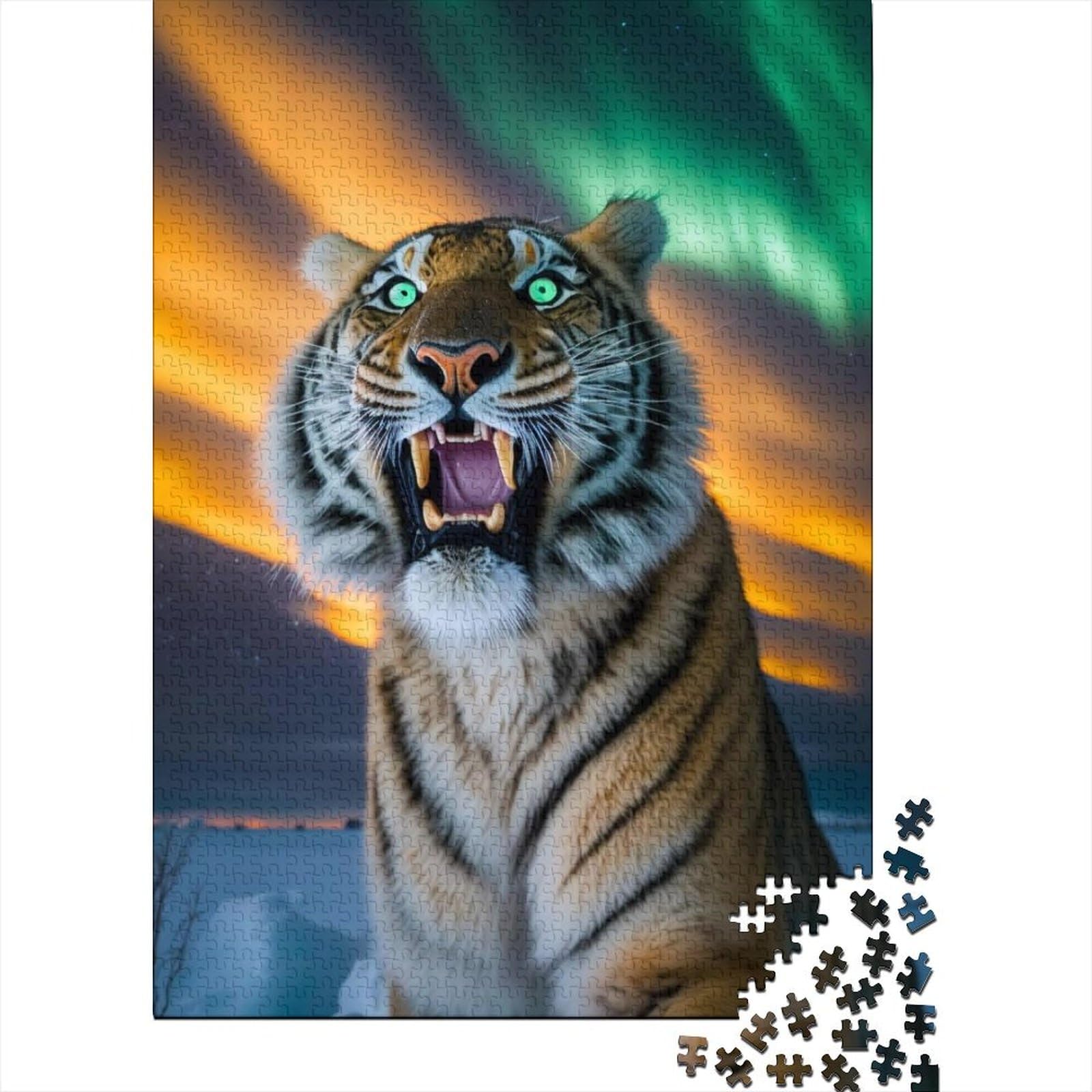 Tigers of Alaska Puzzles Puzzles für Erwachsene und Jugendliche Schwierige, anspruchsvolle Puzzles mit 1000 Teilen Dekomprimierendes, intellektuelles Lernspielzeug 75x50cm