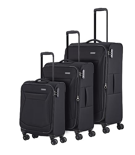 Travelite Chios - 4-Rollen-Trolley Set 3tlg. schwarz