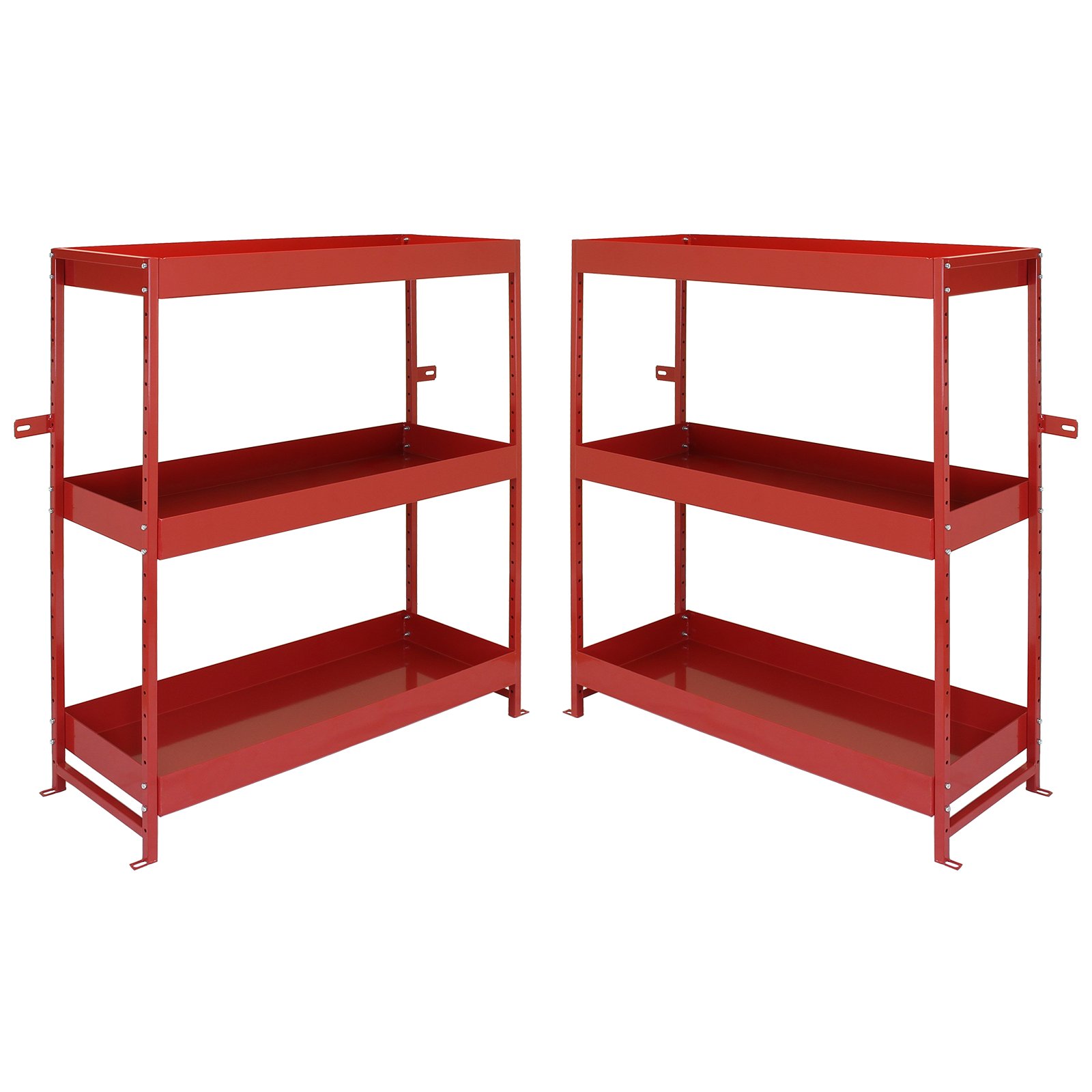 Monster Racking 2 x Lieferwagen Werkstattwagen Fahrzeugausbau Sortiersystem Werkzeugaufbewahrung Regalsystem Regalgestell Werkstattregal 116,5cm x 115cm x 34,8cm Rot