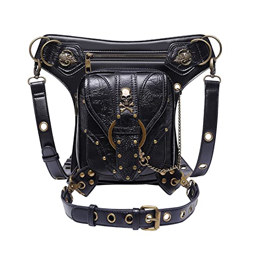 PU Umhängetasche Vintage Gothic Retro Steampunk Taille Tasche Pack Umhängetasche Handtasche Bein Geldbörse Für Frauen Männer