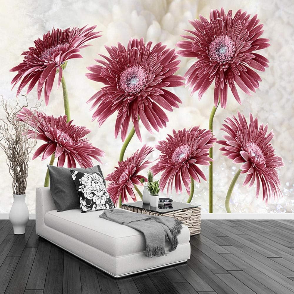 Einfache Rote Blume 3D Tapete Poster Restaurant Schlafzimmer Wohnzimmer Sofa TV Dekorative Wand-150cm×105cm