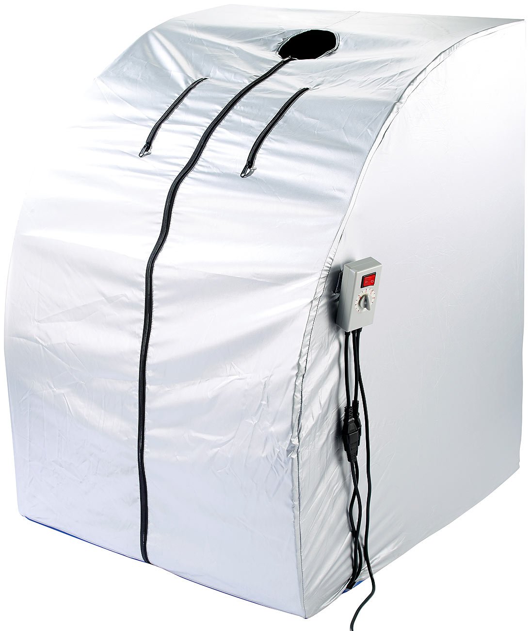 newgen medicals Infrarotsauna: Portable Infrarot-Sauna V2 mit 2 Keramik-Heizern, Klapp-Sitz, 1.600 W (Infrarotkabine Mini, Heimsauna, Geschenk Herren)