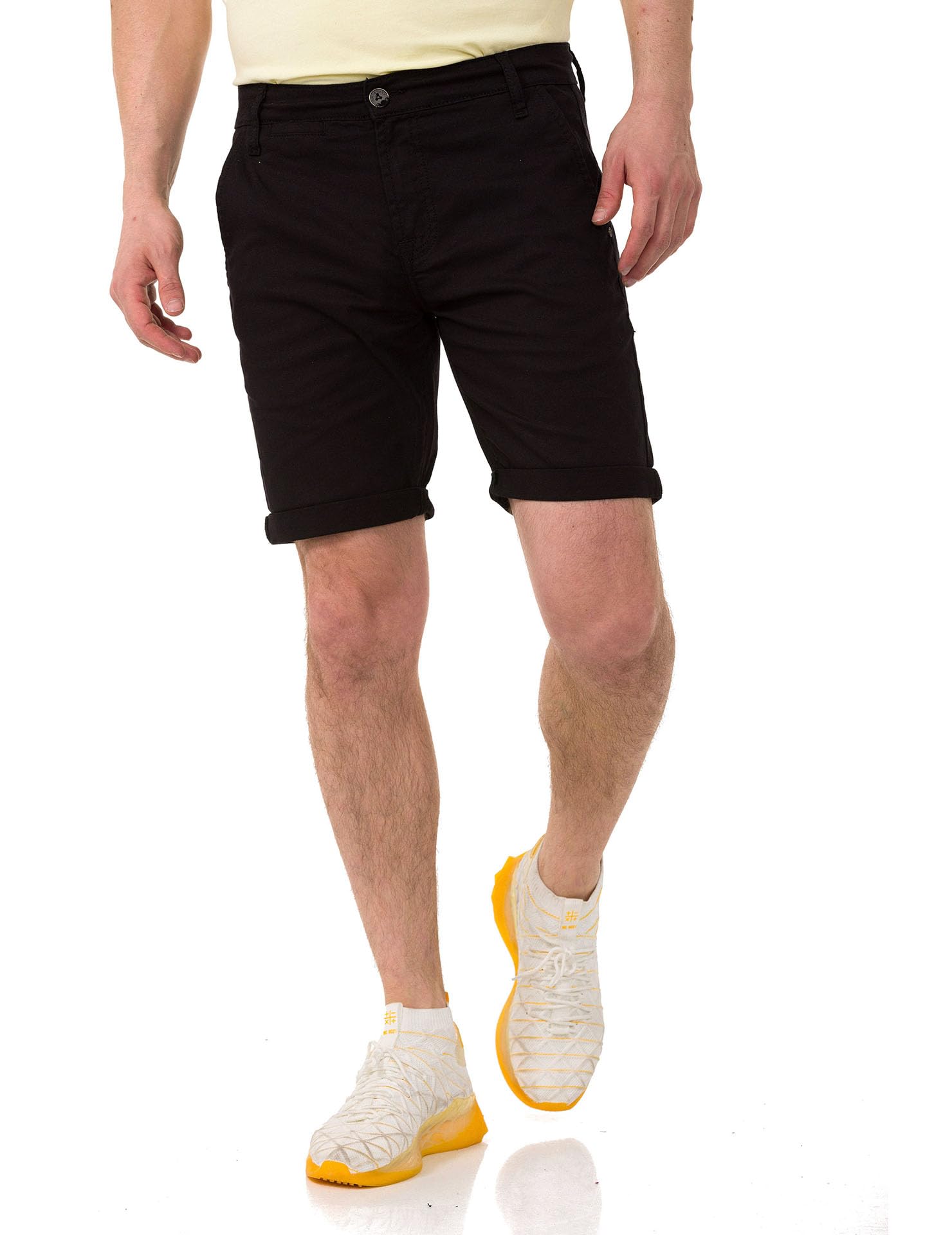 Cipo & Baxx Herren Shorts Chino Bermuda Kurzehose CK272 Schwarz W42