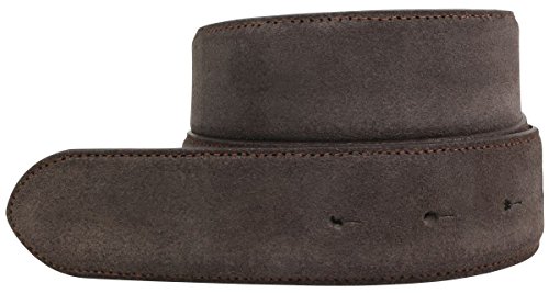 BELTINGER Wechselgürtel aus Veloursleder ohne Schnalle 4 cm | Druckknopf-Gürtel für Damen Herren 40mm | Wildleder-Gürtel 4cm | Dunkelbraun 100cm