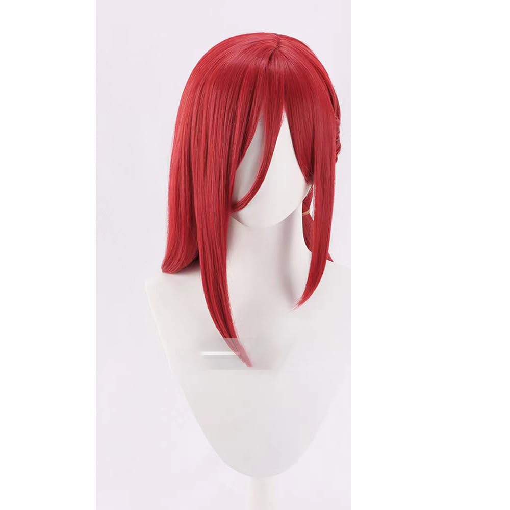 WCCNKK Anime Cosplay Perücke, BLUE LOCK Chigiri Hyoma Perücke, Rote Geflochtene Damenperücke, Mit Perückenkappe, Für Party Alltag Halloween Perücke Cosplay, Dekoratives Geschenk