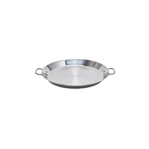 Guison "Paella-Pfanne aus Edelstahl mit Sandwichboden, Silber, 40 cm, 4 Stück