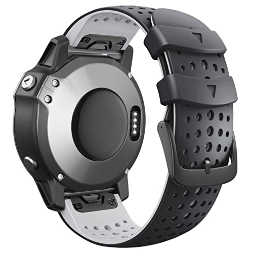 NEYENS Correa Smartwatch-Armband für Garmin Fenix 6 6X Pro 5 5X Plus 7 7X Epix 3 3HR 945, Silikonband 26, 22 mm, atmungsaktives Armband, 26mm Width, Achat