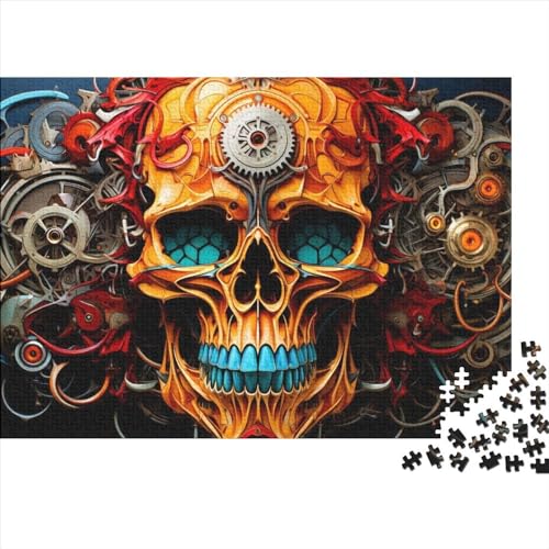 Schwierige, anspruchsvolle Puzzles, 500 Teile, Holzpuzzle mit Totenkopfmotiv für Erwachsene, Holzpuzzle für Erwachsene und Teenager (Größe 52x38cm)