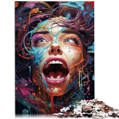 Puzzle, Lernspiele, Überraschte Frau, 1000-teiliges Puzzle für Erwachsene, Holzpuzzle, einzigartige Geburtstags, 1000 Teile (50 x 75 cm)