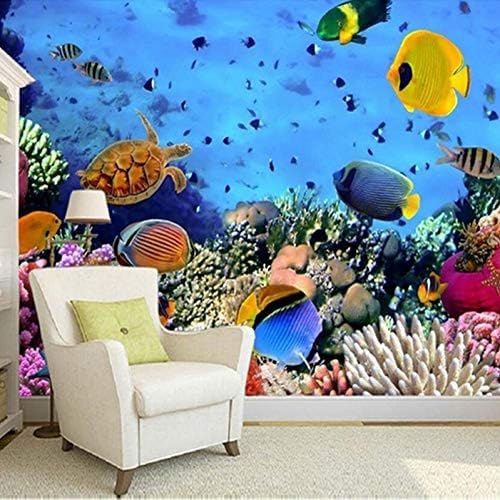 Unterwasserwelt Tropische Fische 3D Tapeten Wanddekoration Fototapete Sofas Wohnzimmer Wandbild Schlafzimmer-200cm×140cm