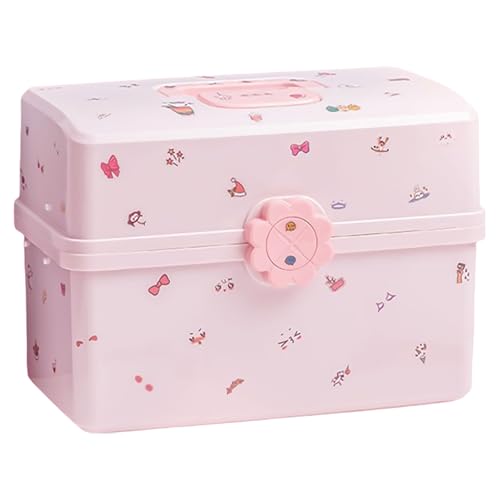 Aurgiarme Stabile Aufbewahrungsbox für Haar-Accessoires für Mädchen, stilvolle mehrstufige Schmuck-Organizer-Box mit Trennwänden, Heimdekoration