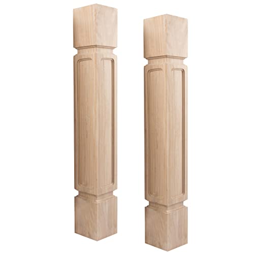 JOYCEMALL 90x12cm Kochinsel Holz Tischbeine, 2er Set Klassisch Massivholz Säulen DIY Ersatz Möbelfüße für Kücheninsel Esstisch Couchtisch