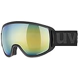 uvex topic FM sphere - Skibrille für Damen und Herren - beschlagfrei - verzerrungs- & beschlagfrei - black matt/orange-blue - one size