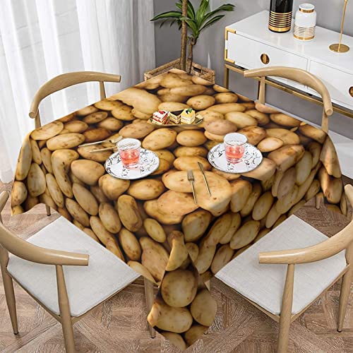 DMORJ Tischdecke mit Kartoffelmotiv, rund, 137 x 137 cm, ideal für Buffet-Tische, Partys