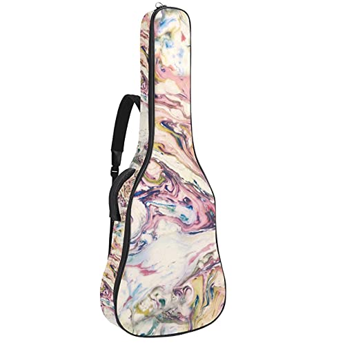 Anfänger Akustikgitarre Bundle Full Size Fichtendecke Cutaway Akustikgitarre Tasche Marmor Bunte Kunst Textur，