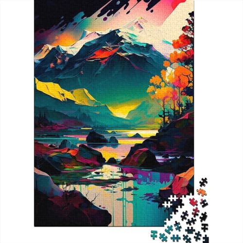 Nature's Canvas-Puzzle für Erwachsene und Jugendliche, 1000 Teile, Holzpuzzle für Erwachsene, Lernspiel, Herausforderungsspielzeug, 75 x 50 cm