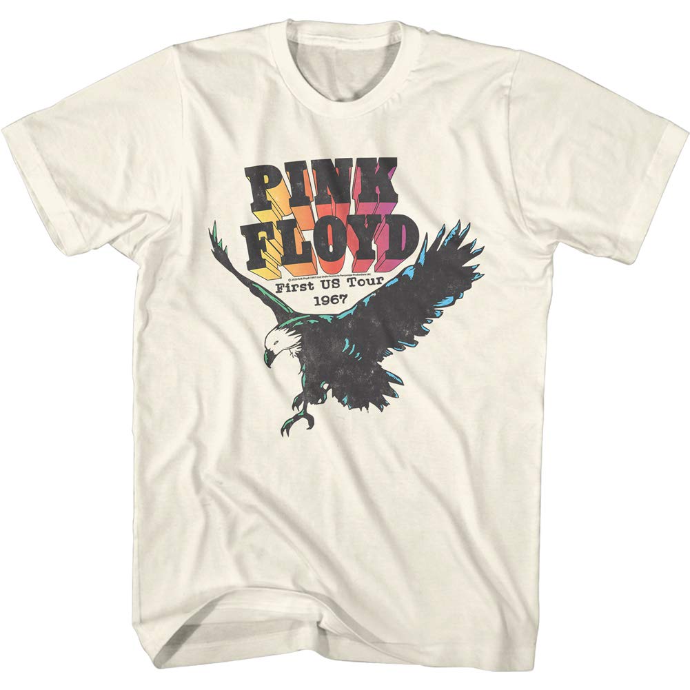 Pink Floyd Rock Band First US Tour 1967 T-Shirt für Erwachsene, kurzärmelig, beige, XX-Large