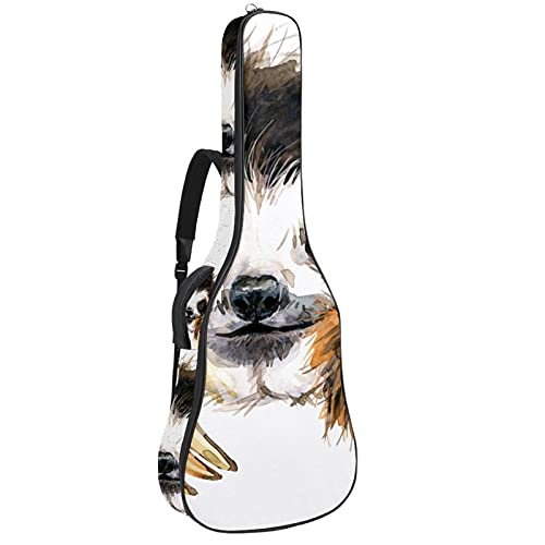 Gitarrentasche Gig Bag Gepolsterte Wasserdicht Gitarrenhülle für Akustikgitarre 40/41 / 42 zoll Nettes Hipsterfaultier 108.9x42.9x11.9 cm