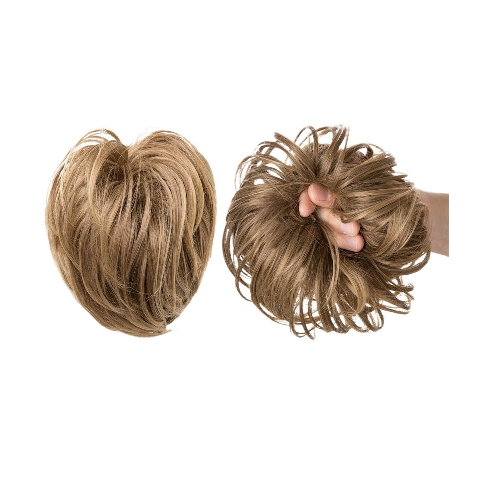 Haarteil Synthetisches Kunsthaar, Dutt, lockiges Band, Haarteil, Haargummi, Scrunchie, Scrunchy Wrap, unordentliches Stück, elastisch, Afro, Chignon, Cheveux, Schwanz, Hochsteckfrisur for Damen Haarve