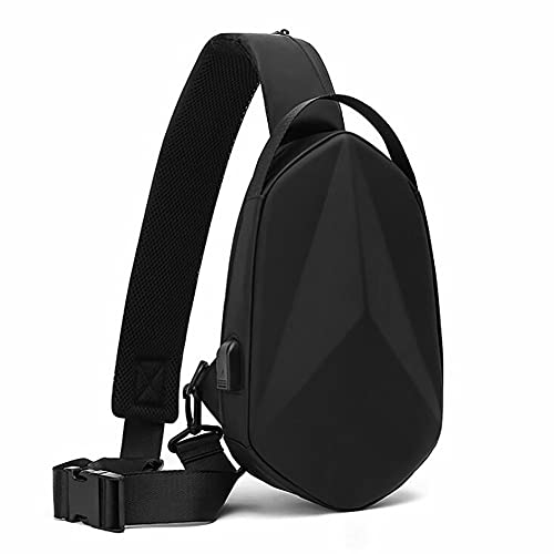 LederleiterEU Brusttasche Herren Sling Bag Crossbody Bag Sling Rucksack Schwarz Schulterrucksack für Arbeit und Alltag