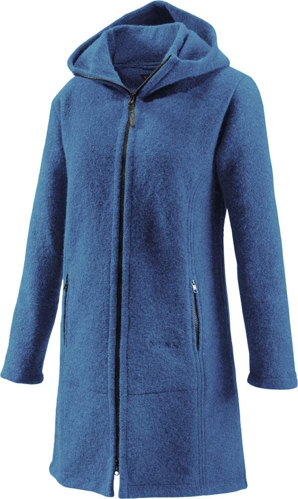 Mufflon Damen Wollmantel Rika,Farbe: Ocean, Größe: L